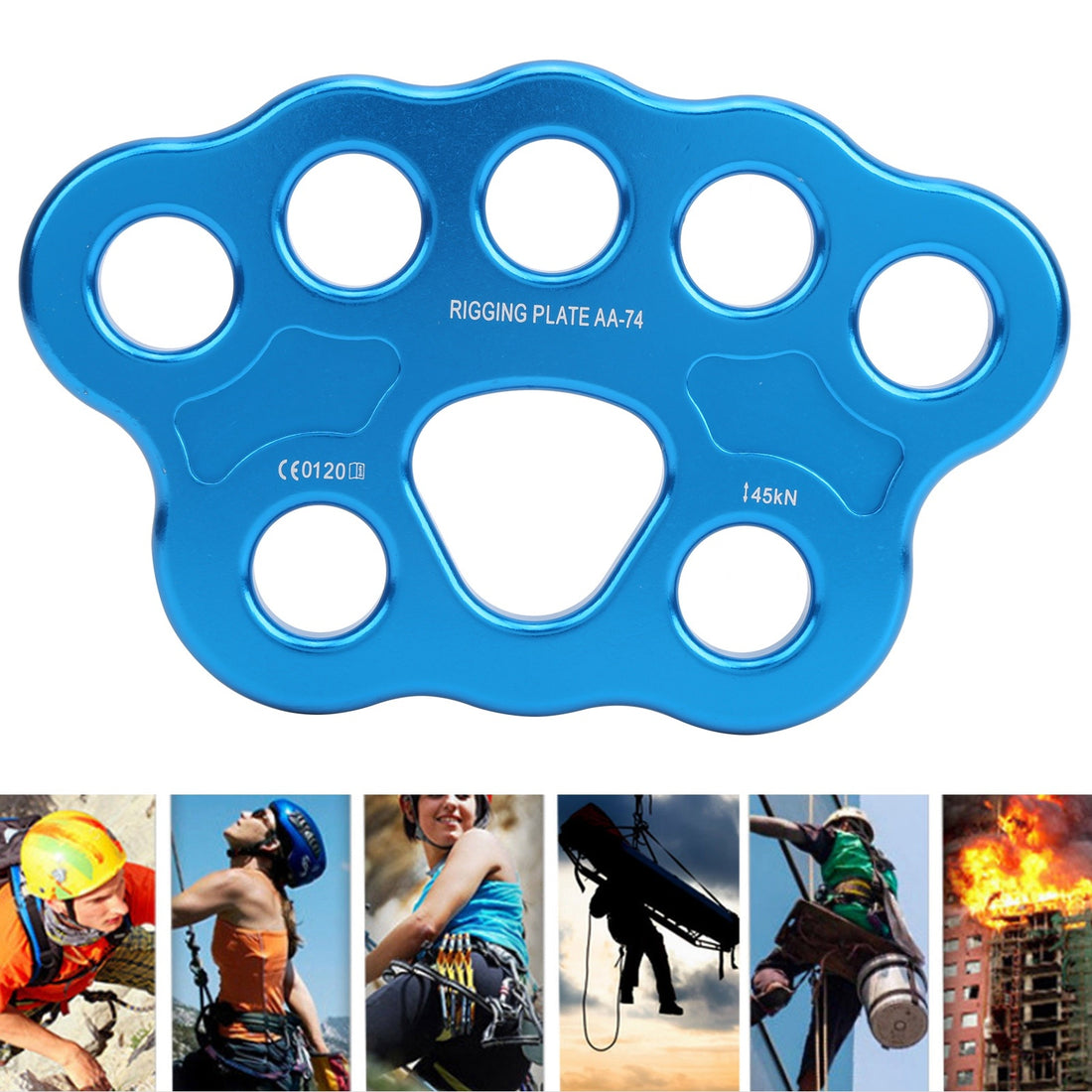 Rock Climbing 45KN 8‑Hole Rigging Plate Multi Anchor