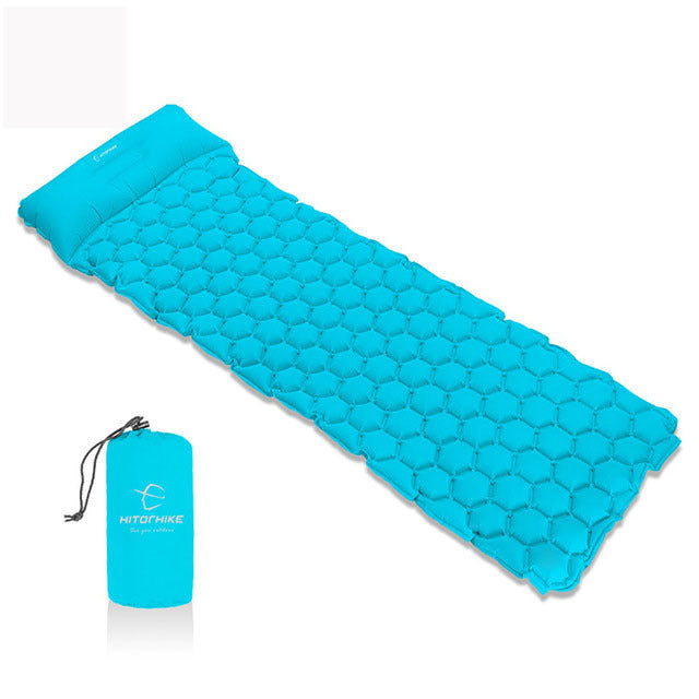 Inflatable Sleeping Mat with Built-in Pillow