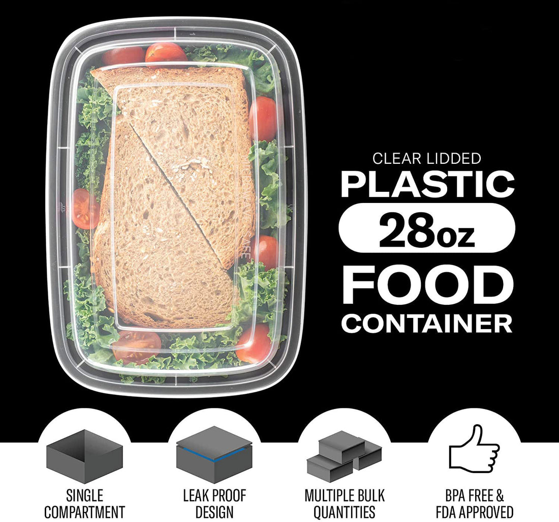 10pcs Disposable Plastic Food Containers