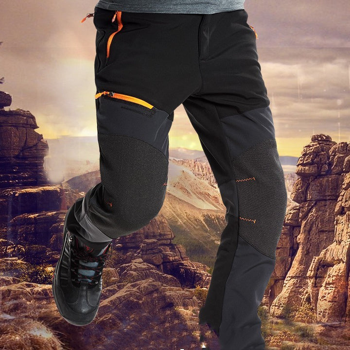 Outdoor Fleece-lined Waterproof Windproof Breathable Climbing Pants