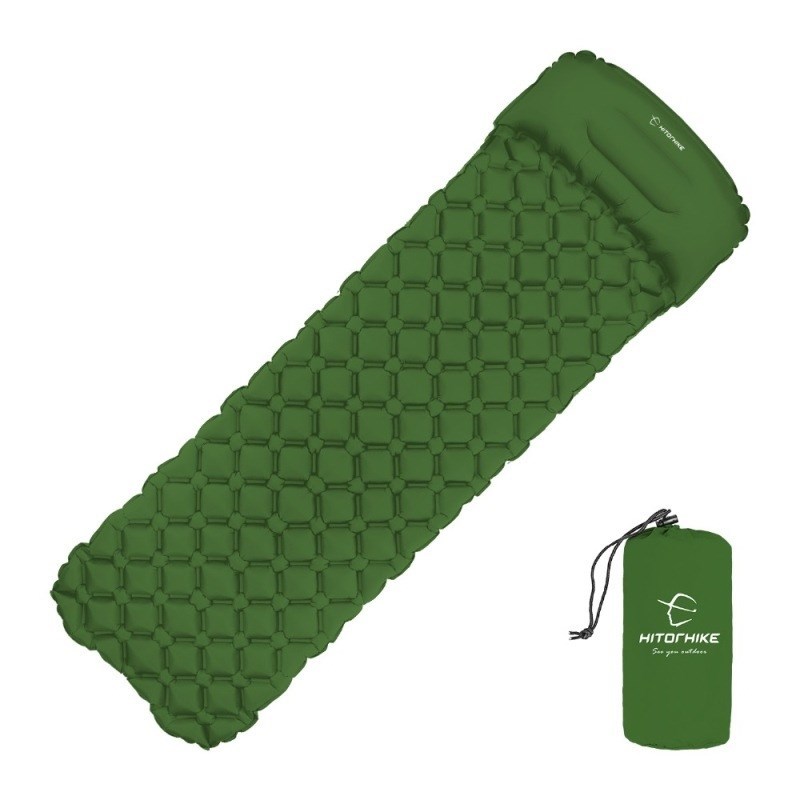 Inflatable Sleeping Mat with Built-in Pillow