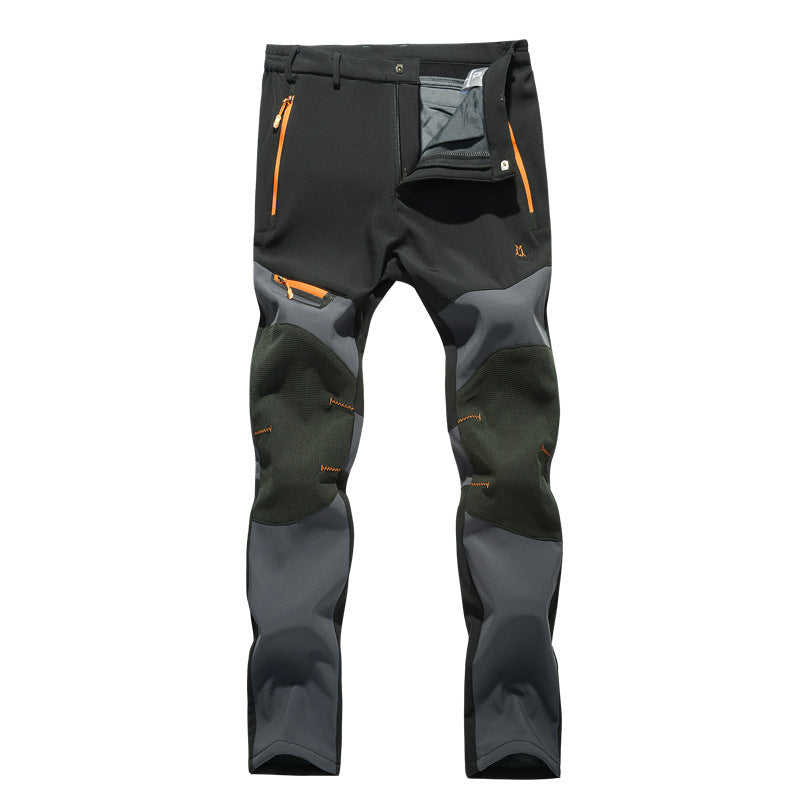 Outdoor Fleece-lined Waterproof Windproof Breathable Climbing Pants