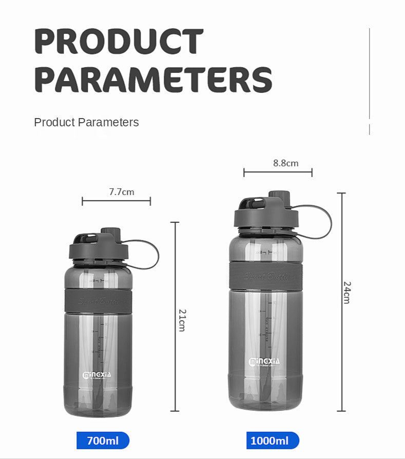 Outdoor Large Capacity Water Bottle with Straw