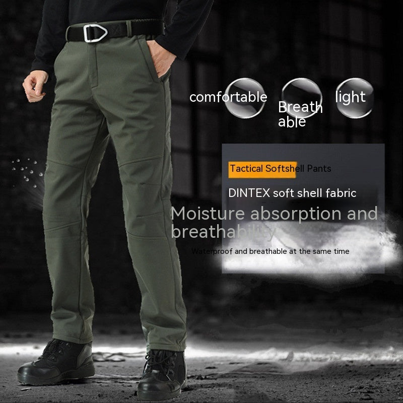 Outdoor Soft Shell Loose Plus Size Fleece-lined Mountaineering Pants