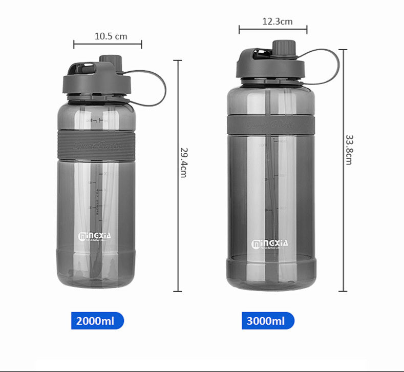 Outdoor Large Capacity Water Bottle with Straw