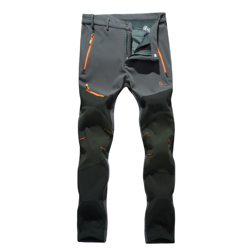 Outdoor Fleece-lined Waterproof Windproof Breathable Climbing Pants