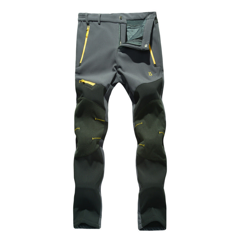 Outdoor Fleece-lined Waterproof Windproof Breathable Climbing Pants