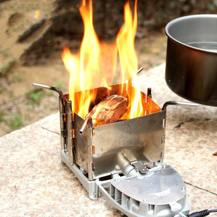 Portable Stainless Steel Wood Stove Folding Camping