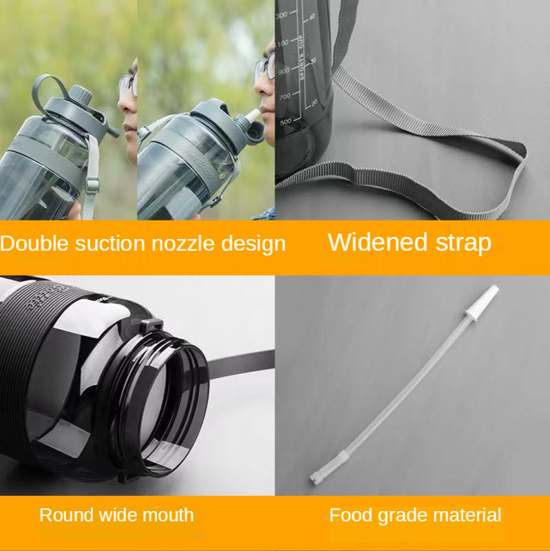 Outdoor Large Capacity Water Bottle with Straw